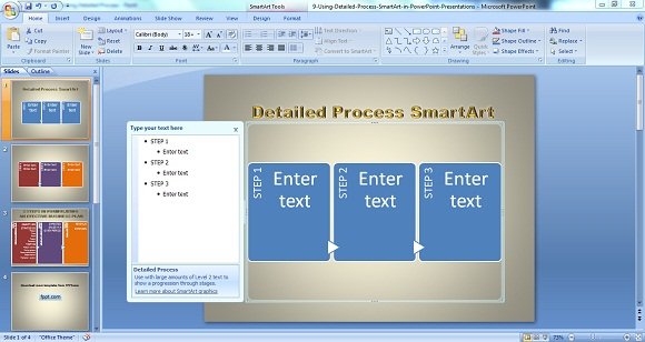 Using Detailed Process SmartArt In PowerPoint Presentations