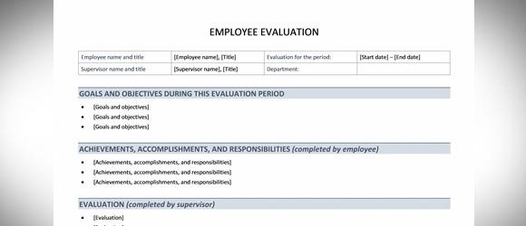 simple employee evaluations
