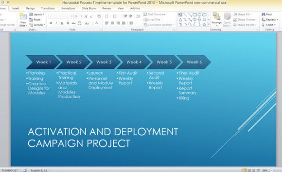 horizontal process timeline template for powerpoint 2013 planning timeline template