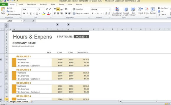 resource tracker template