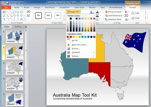 australia map template for powerpoint presentations