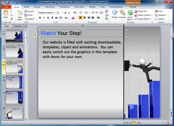 business presentation template for powerpoint with animated 3d graphs sample presentations slides