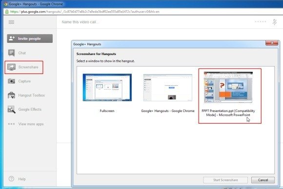 how to present powerpoint presentations using google hangouts