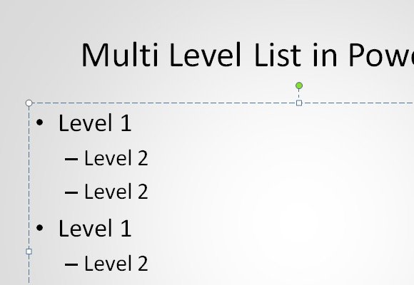 multilevel numbered list in powerpoint