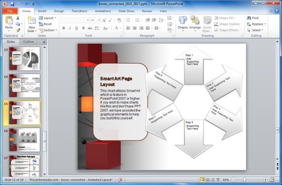 Animated Network Powerpoint Template For It And Technology Presentations Smartart Powerpoint Templates