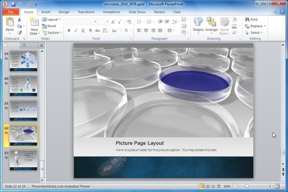 template chart design table For Template Animated Presentations Microbes PowerPoint