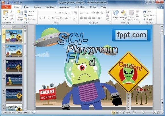 animated sci fi powerpoint template for kids educational presentations