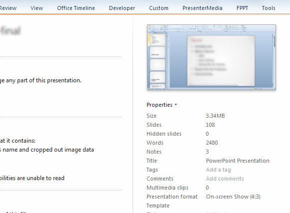 number of words in a presentation