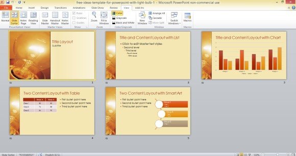 free ideas template for powerpoint with light bulb