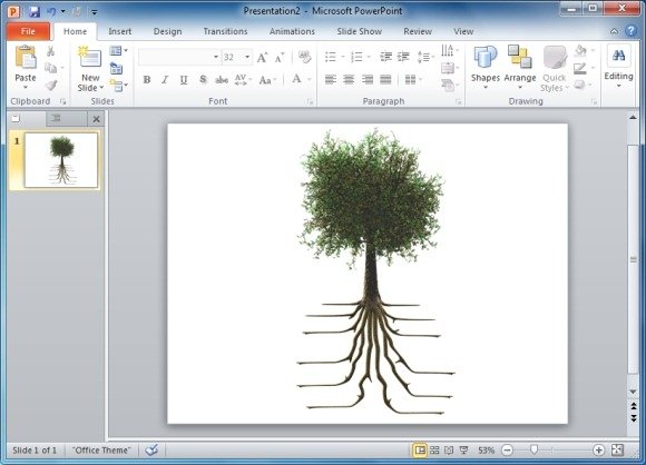Animated Tree With Roots PowerPoint Template