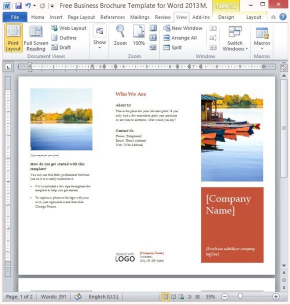 microsoft office templates for word brochure