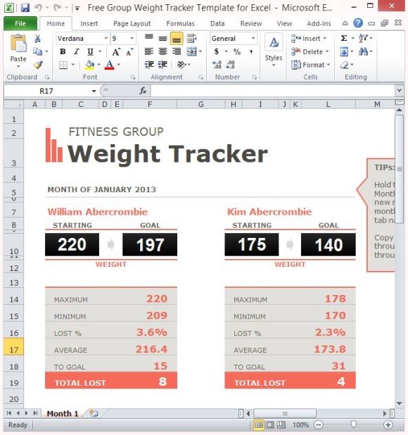 Team Weight Loss Chart