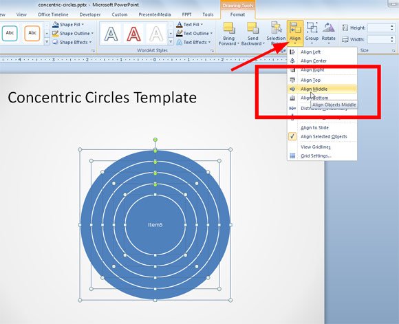how to create concentric circles in powerpoint