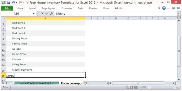 free home inventory template for excel 2013 room inventory template