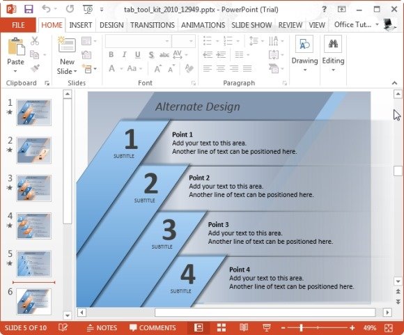elegantly display bullet points with powerpoint tab toolkit template