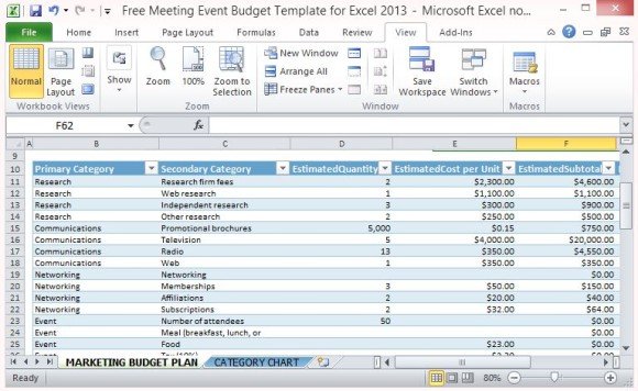 free meeting event budget template for excel 2013 event budgeting software