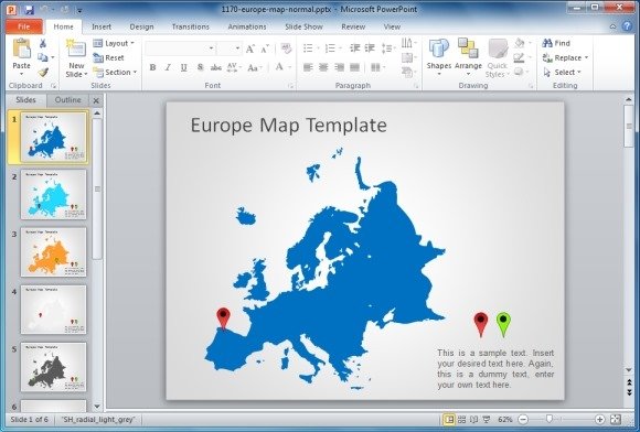 World map power point template