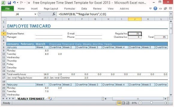 free employee time sheet template for excel 2013 employee work sheet
