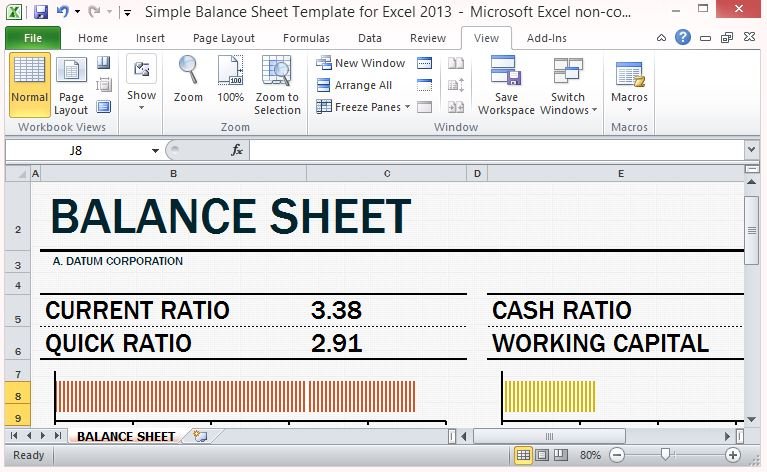 simple balance sheet template for excel 2013 with working capital microsoft excel balance sheet template