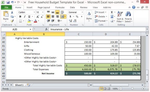 free household budgeting software