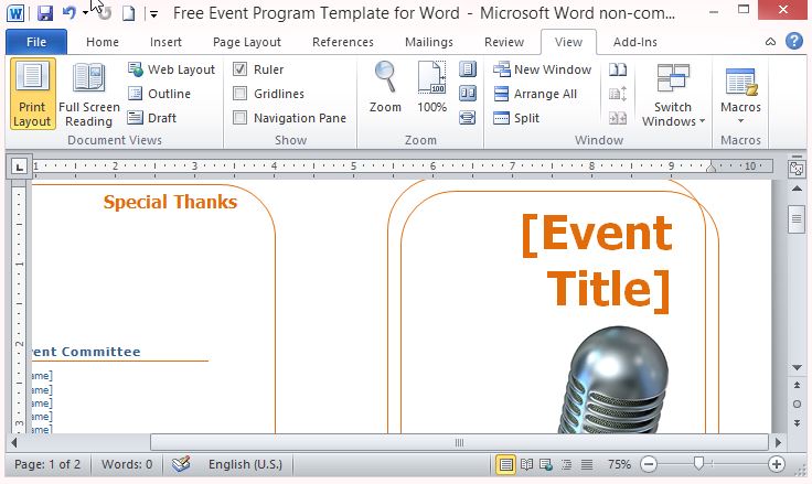 free program templates for word free program templates for word