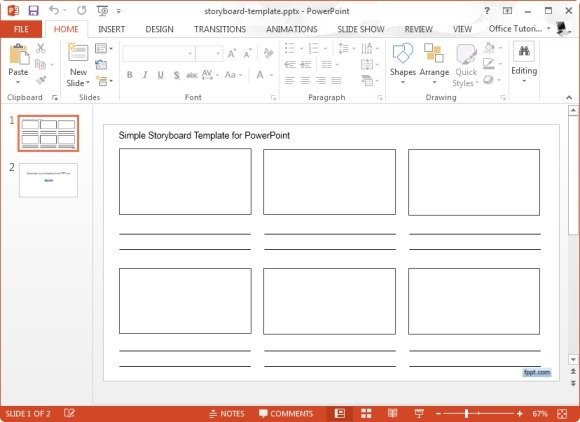 Simple storyboard template for microsoft powerpoint jpg FPPT simple-storyboard-template-for-microsoft-powerpoint-jpg-fppt