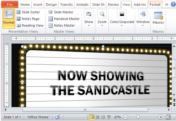free powerpoint template with movie theater sign effect free movie powerpoint templates