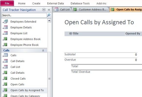 how to assign and track status of customer calls in microsoft access phone call tracker template