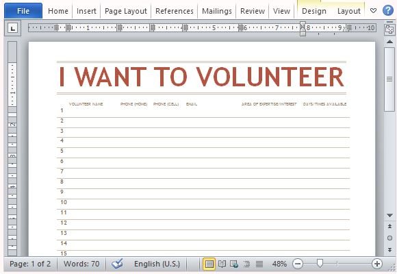 free downloadable templates to volunteer forms free downloadable templates to volunteer forms