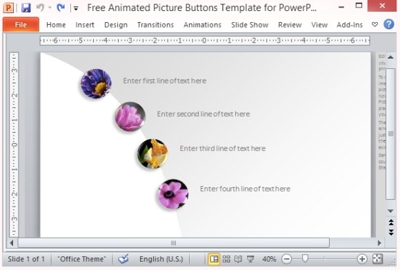 Free Animated Picture Buttons Template For PowerPoint