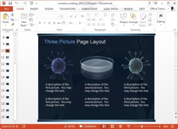 Animated Scientist Working In Lab Template For Powerpoint Scientific Presentation Powerpoint Template