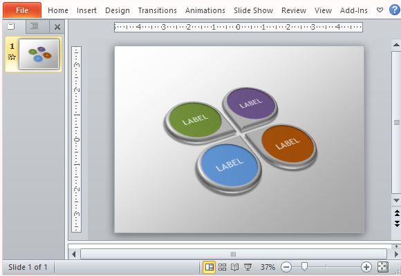 amazing four part teardrop graphic template for powerpoint
