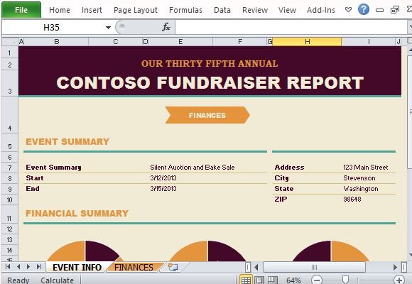 non profit fundraising report maker for excel