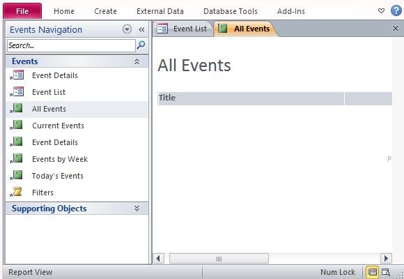event management template for microsoft access