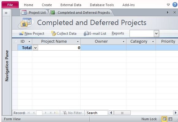 free project management template for access access project management database