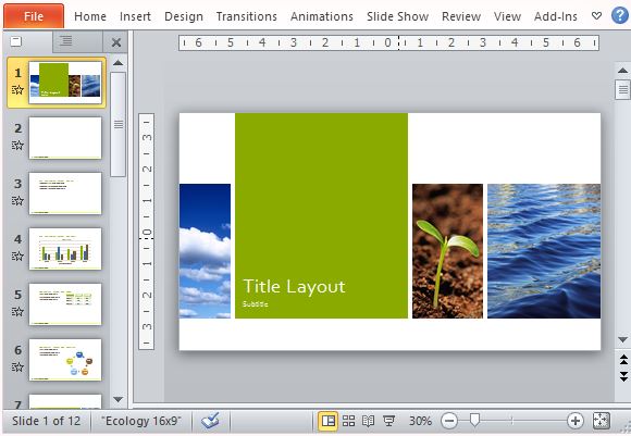 nature ecology photo presentation template for powerpoint