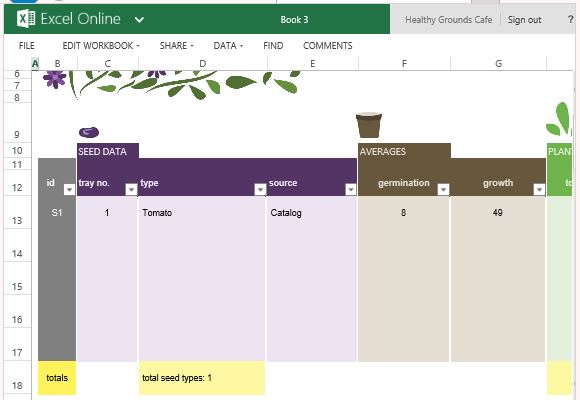 garden bed planner template excel