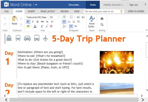 trip planner template for word online online itinerary planner free
