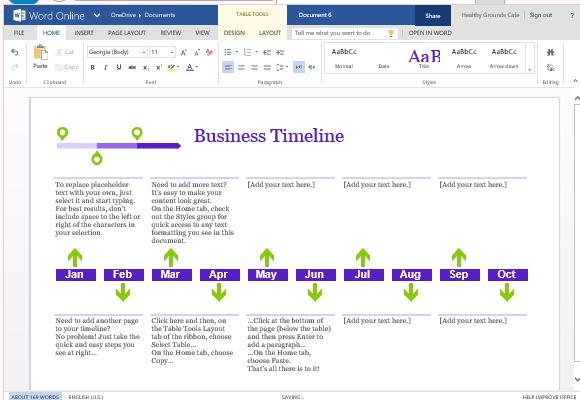 Business Project Timeline Template For Word Online