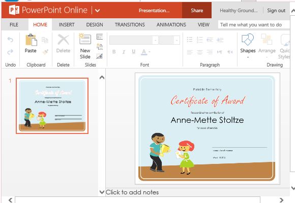 certificate of award template