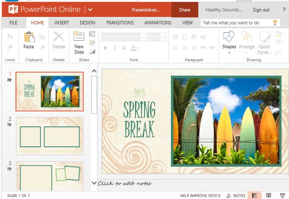 spring break photo album template for powerpoint spring break album