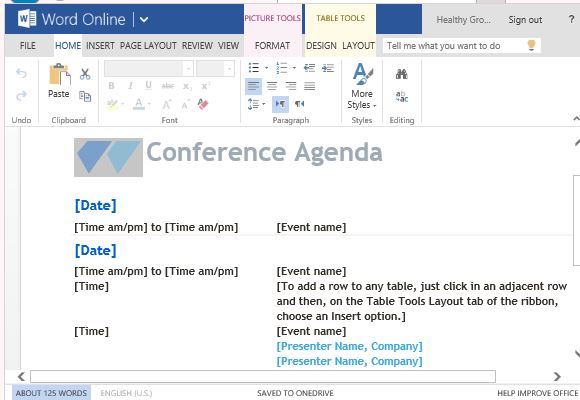 conference agenda template