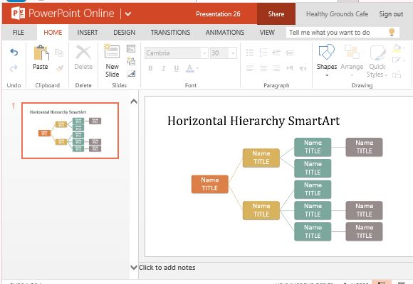 Horizontal Hierarchy Organization Chart Template For PowerPoint Horizontal Hierarchy Organization Chart Template For PowerPoint