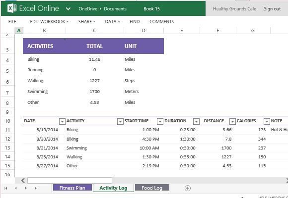how to make a workout plan on excel