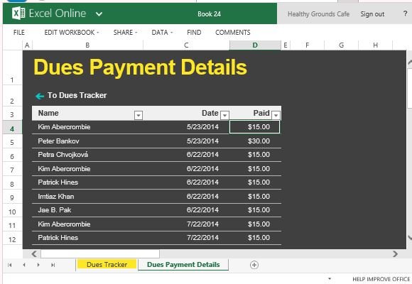 club dues tracker for excel online monthly dues template excel