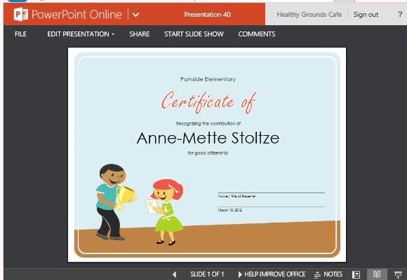 certificate of award template for students