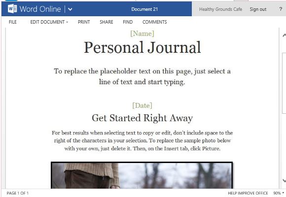 sample personal journal