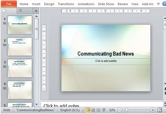 presentation of bad news powerpoint template presentation of bad news powerpoint template, Presentation templates