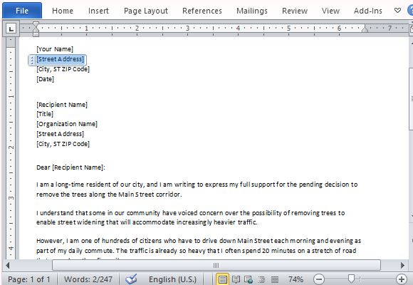 letter of support template for word compose a letter