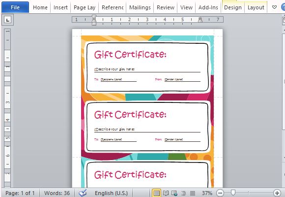 gift certificate maker template for word 2013